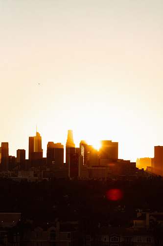 los angeles city during sunrise united states